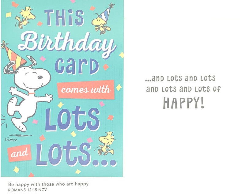 DaySpring - Peanuts - Happy Birthday - 4 Design Assortment with Scripture - 12 Boxed Cards & Envelopes (J0381) - Image 3